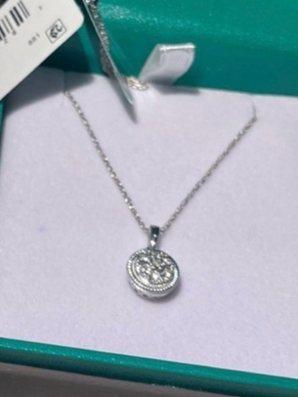 Silver and Diamond Pendant Necklace and Matching Earrings-NWT!